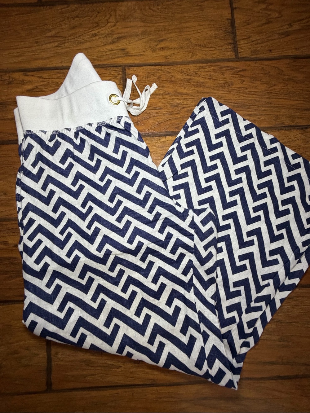 Women's Navy Chevron Palooza Pants SiZe Large